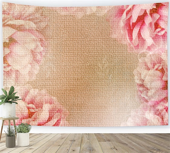 Toile de fond Portrait Vintage Toile Florale Beige GTY3-82