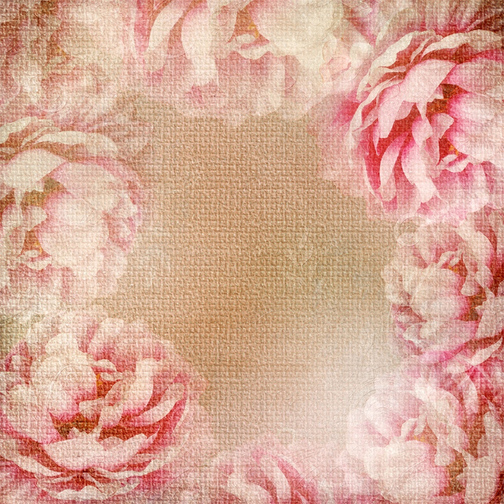 Toile de fond Portrait Vintage Toile Florale Beige GTY3-82