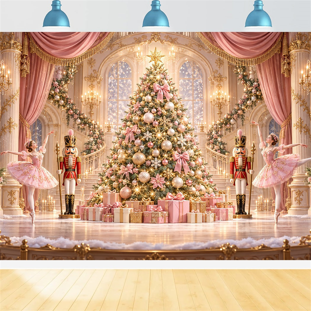 Fond Photo Casse-Noisette Salle De Bal Rose Scène Ballet HQ610-173