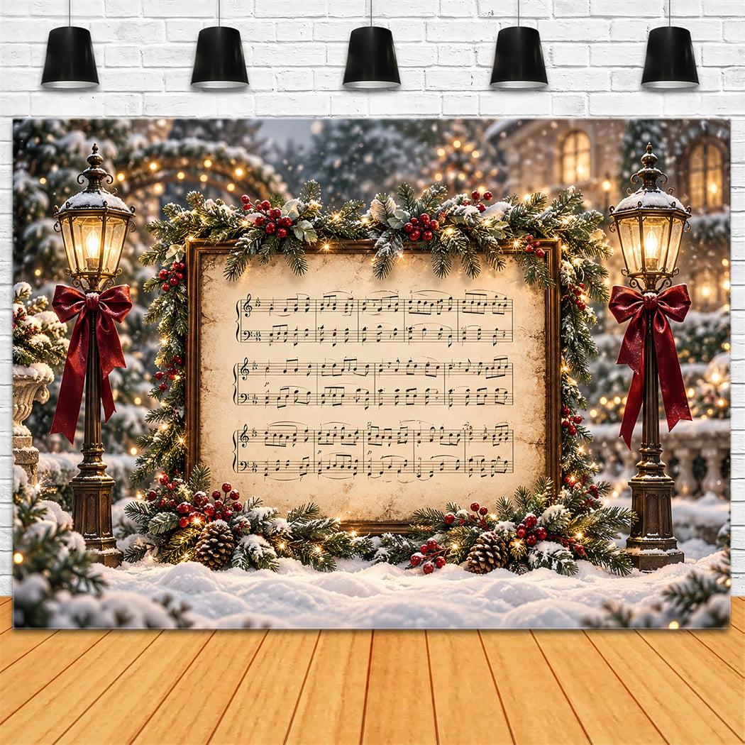 Fond De Noël Chant De Noël Partition Musicale Festive HQ610-176