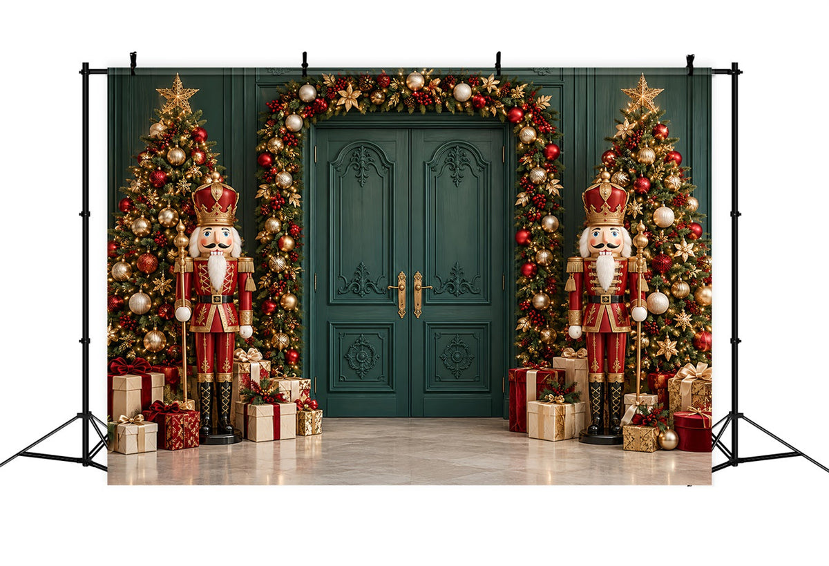 Fond De Noël Porte Émeraude Guirlande Casse-Noisette HQ610-186