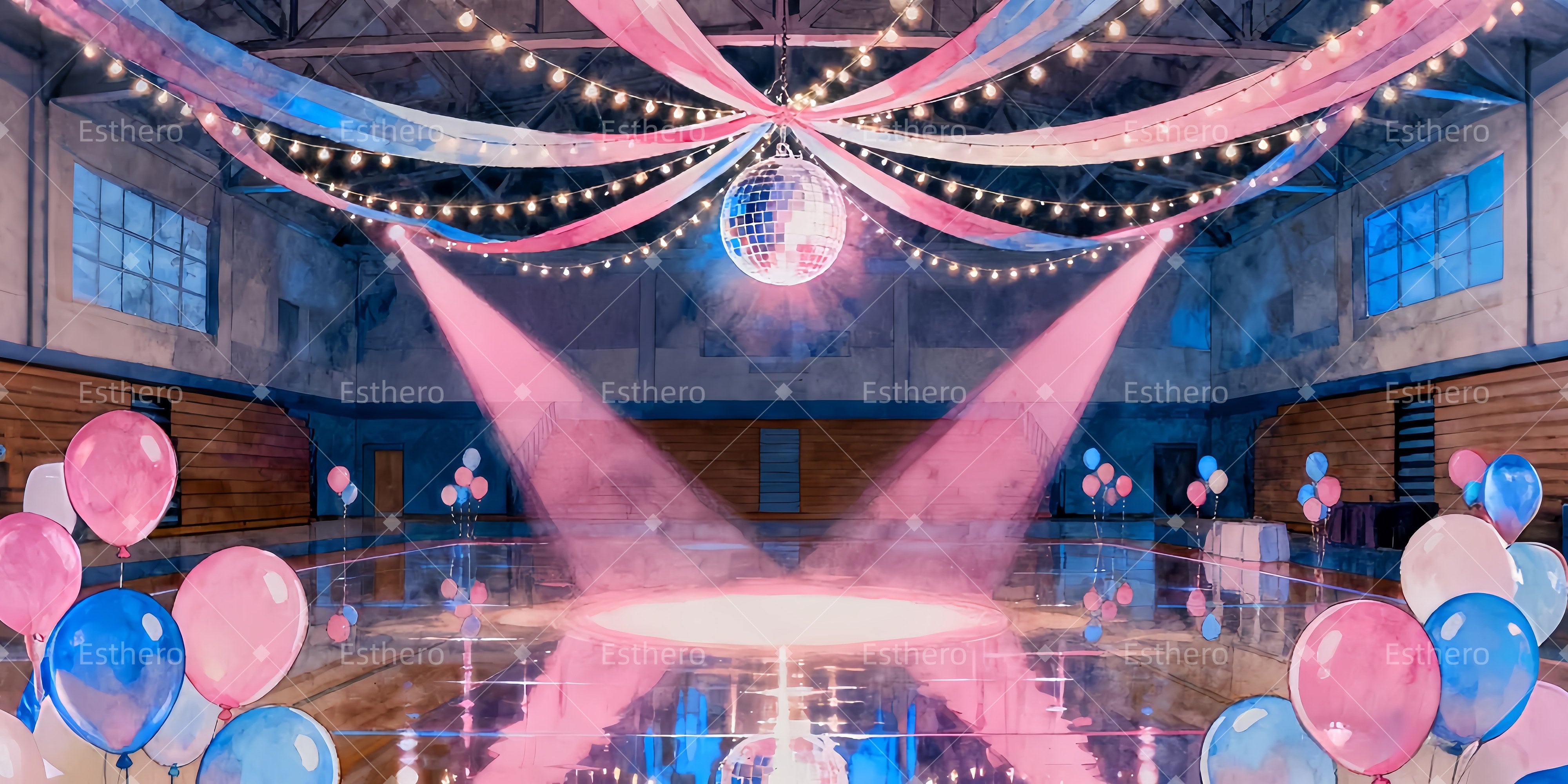 Fond de Scène Personnalisé Piste de Danse au Crépuscule LXX510-T15