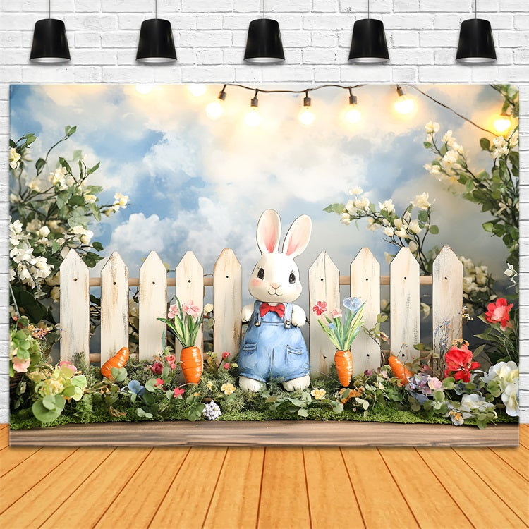 Fond Photo Printemps Lapin Floral Scène Carottes LXX1-101