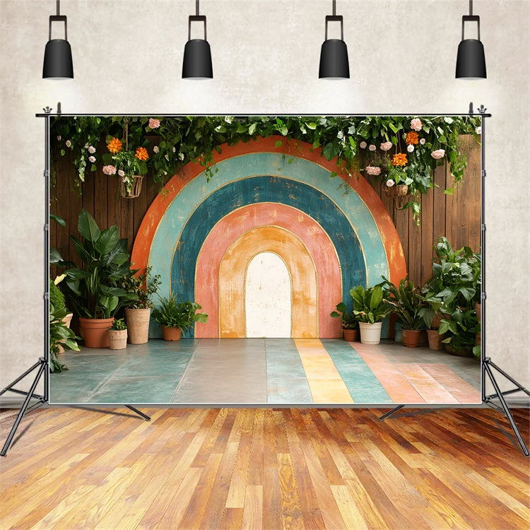 Toile de fond Printemps Jardin Intérieur Arc-en-Ciel Photographie LXX1-117