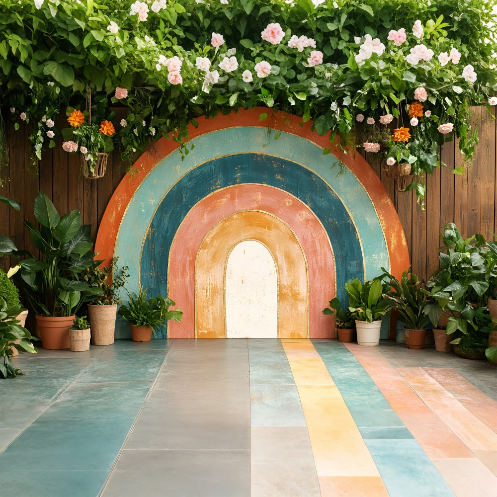 Toile de fond Printemps Jardin Intérieur Arc-en-Ciel Photographie LXX1-117