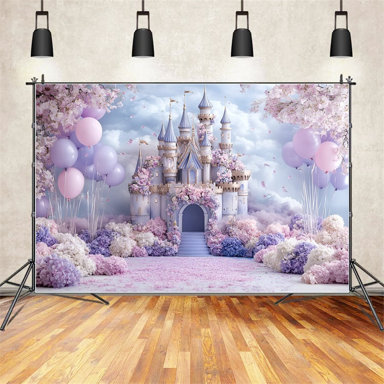 Toile de fond Printemps Jardin Fleuri Château Royal LXX1-160