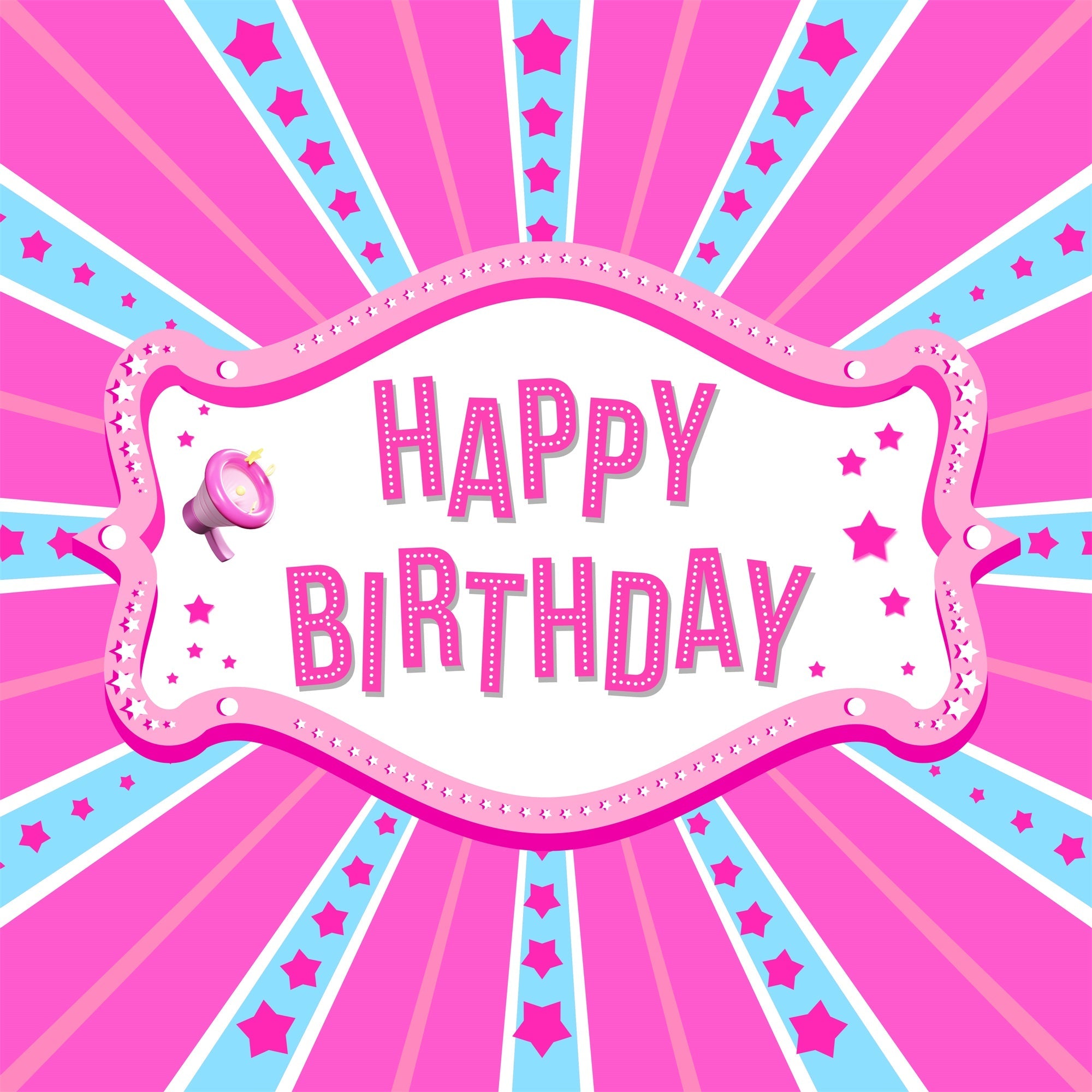 Toile de fond Joyeux Anniversaire Personnalisée Poupée de Mode Inspirée Carnaval LXX1-208