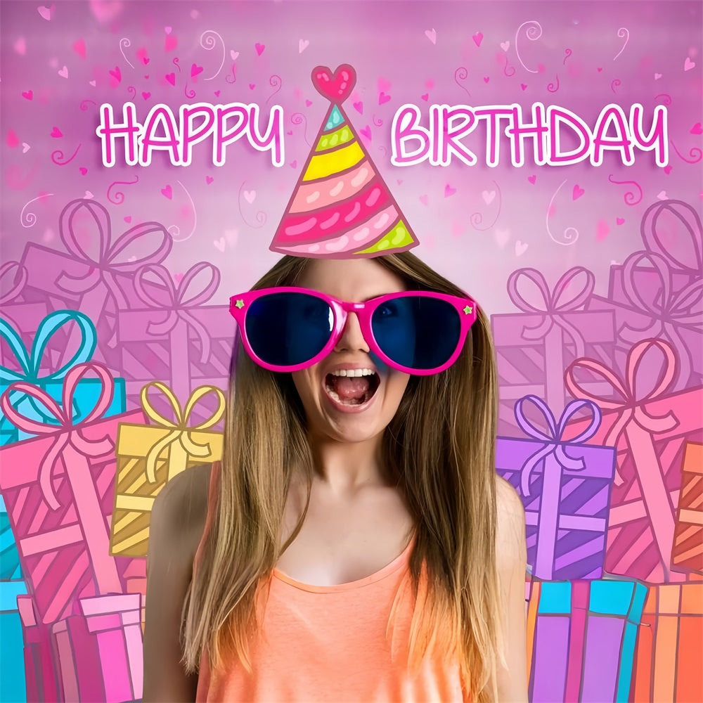 Toile de fond Joyeux Anniversaire Personnalisée Poupée de Mode Lunettes de Soleil Fête LXX1-209