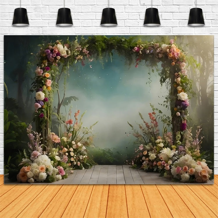 Toile de fond Animal Familier Élégante Arche Florale LXX1-251