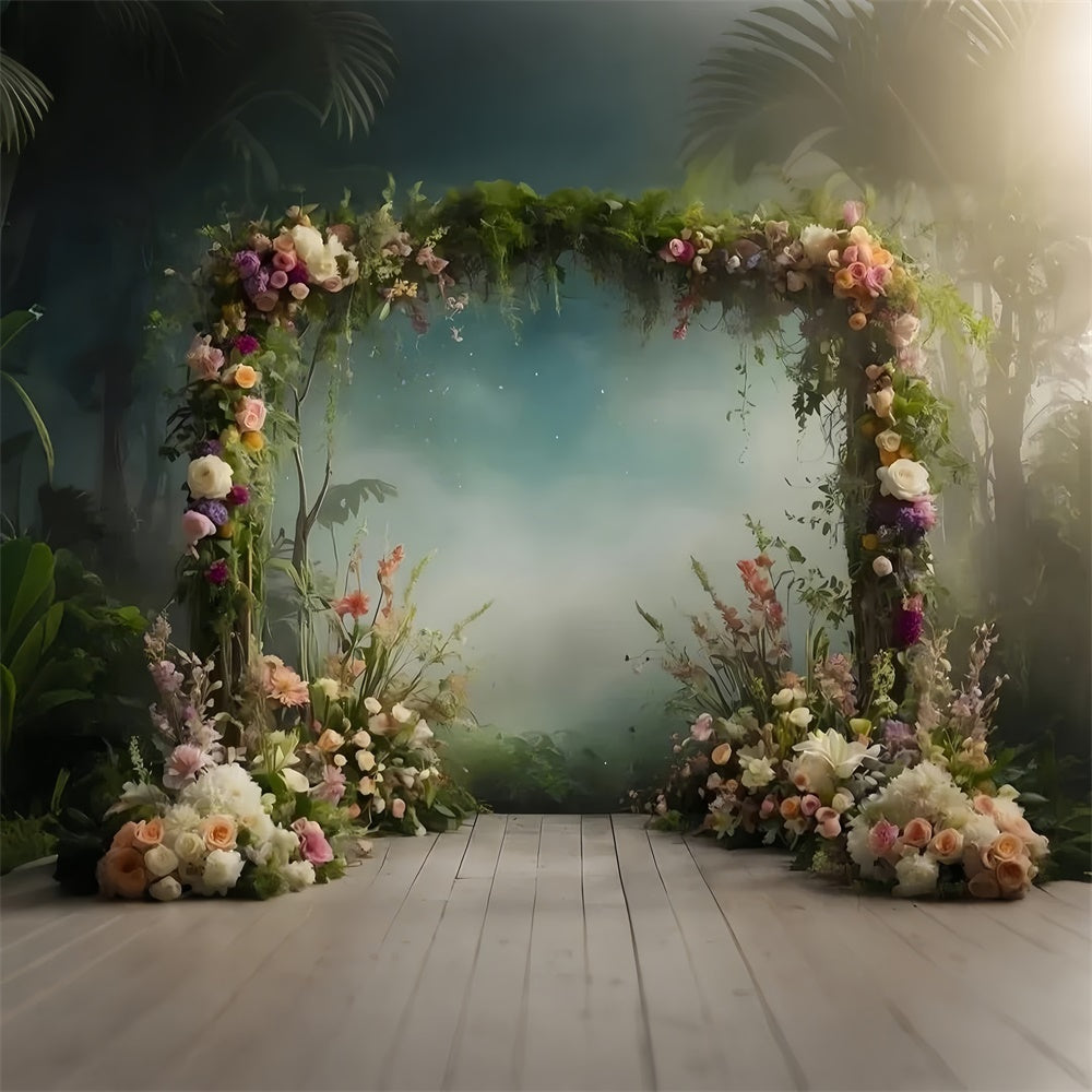 Toile de fond Animal Familier Élégante Arche Florale LXX1-251