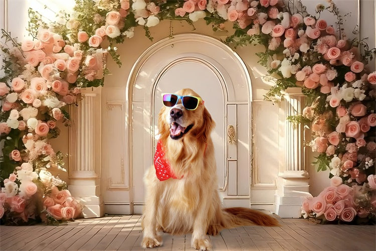 Toile de fond Animal de compagnie Douce Arche Florale Blush LXX1-253