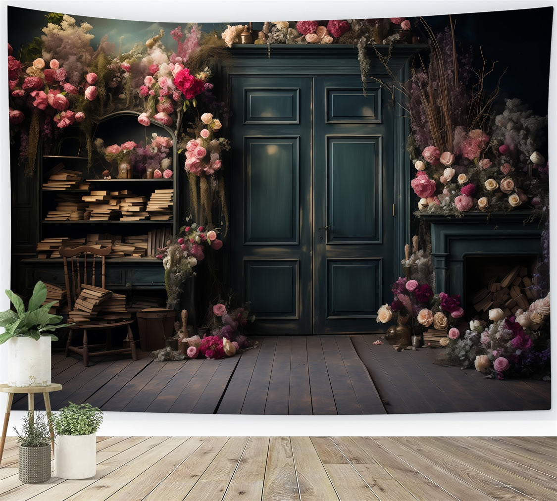 Toile de fond Animal de compagnie Bureau Douillet Fleurs Roses LXX1-263