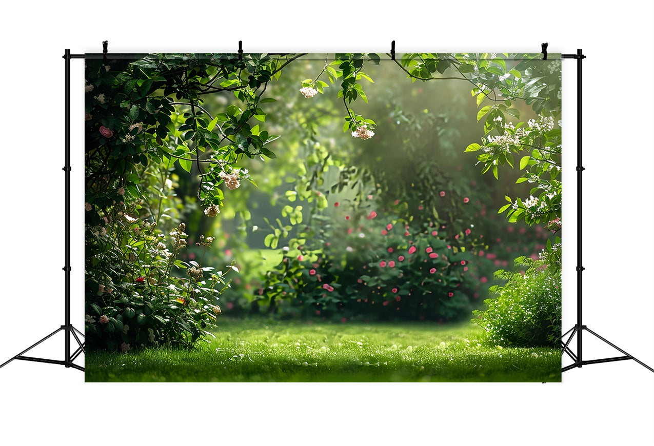 Toile de fond Animal de compagnie Chemin de Jardin Romantique Fleurs LXX1-269