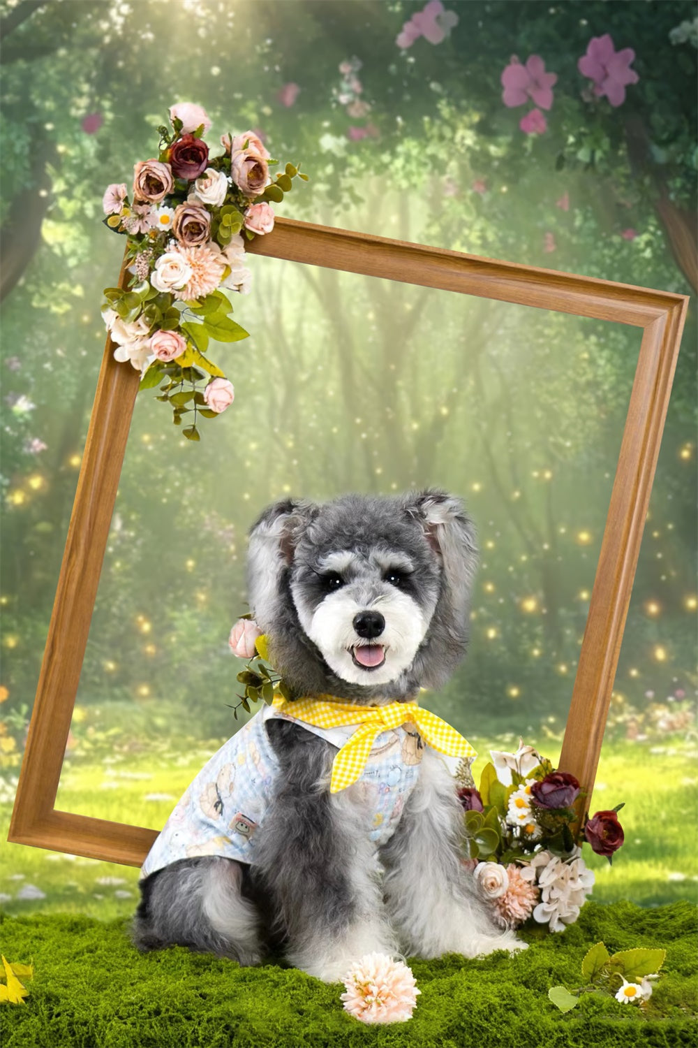 Toile de fond Animal de compagnie Forêt Rêveuse Fleurs LXX1-272