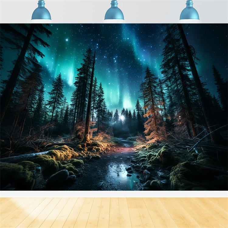 Toile de fond Animal de compagnie Forêt Mystique Ciel Étoilé LXX1-274
