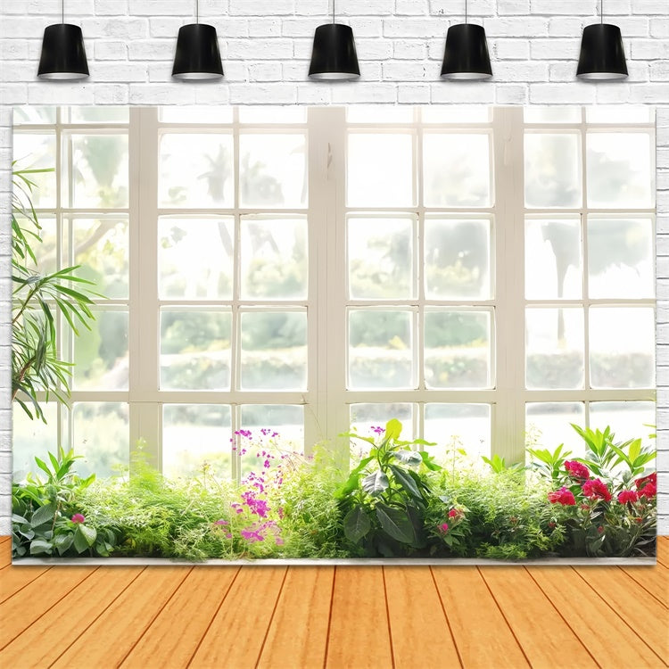 Toile de fond Animal de compagnie Fenêtre Fleurs Botanique LXX1-282