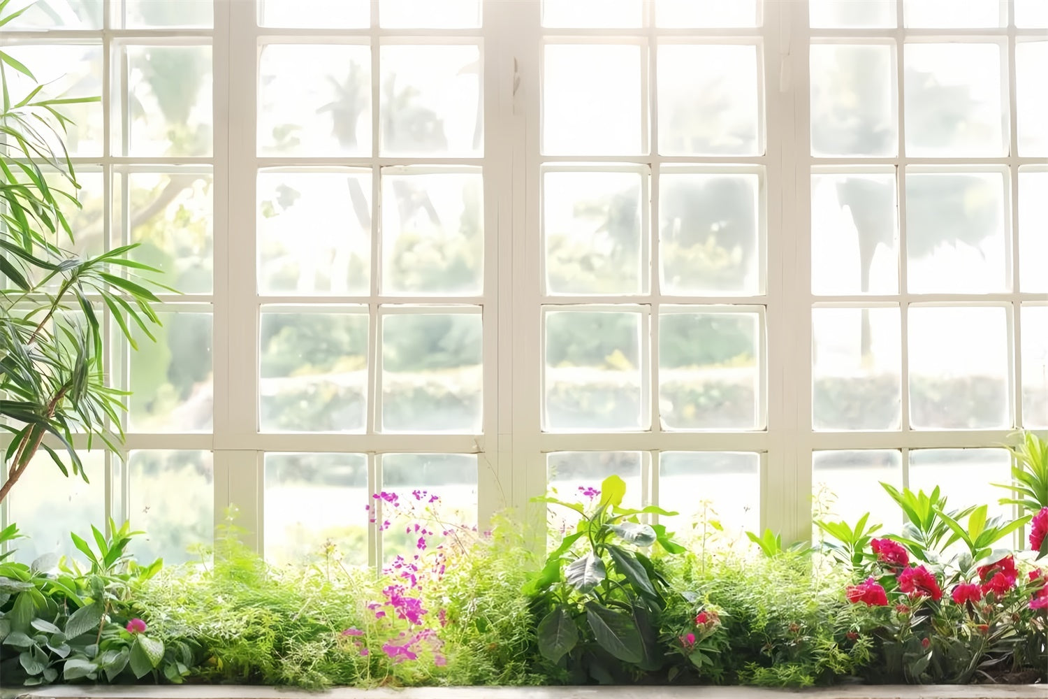 Toile de fond Animal de compagnie Fenêtre Fleurs Botanique LXX1-282