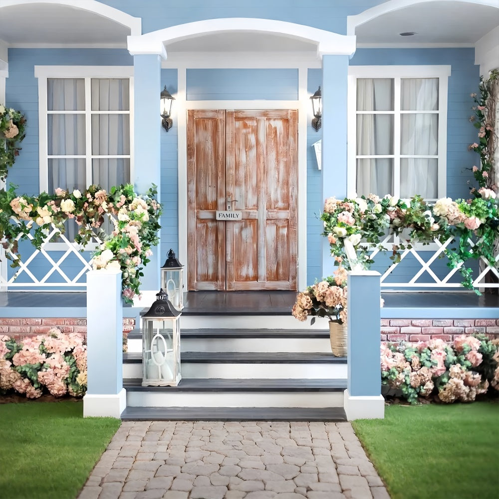 Toile de fond Animal de compagnie Charmante Porte Cottage Florale LXX1-283