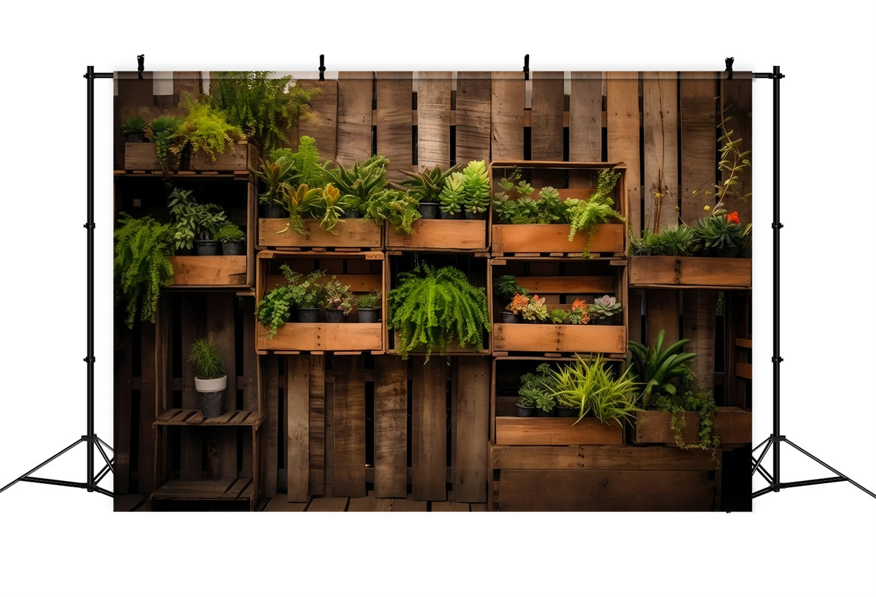 Toile de fond Animal de compagnie Caisse en Bois Rustique Plantes LXX1-285