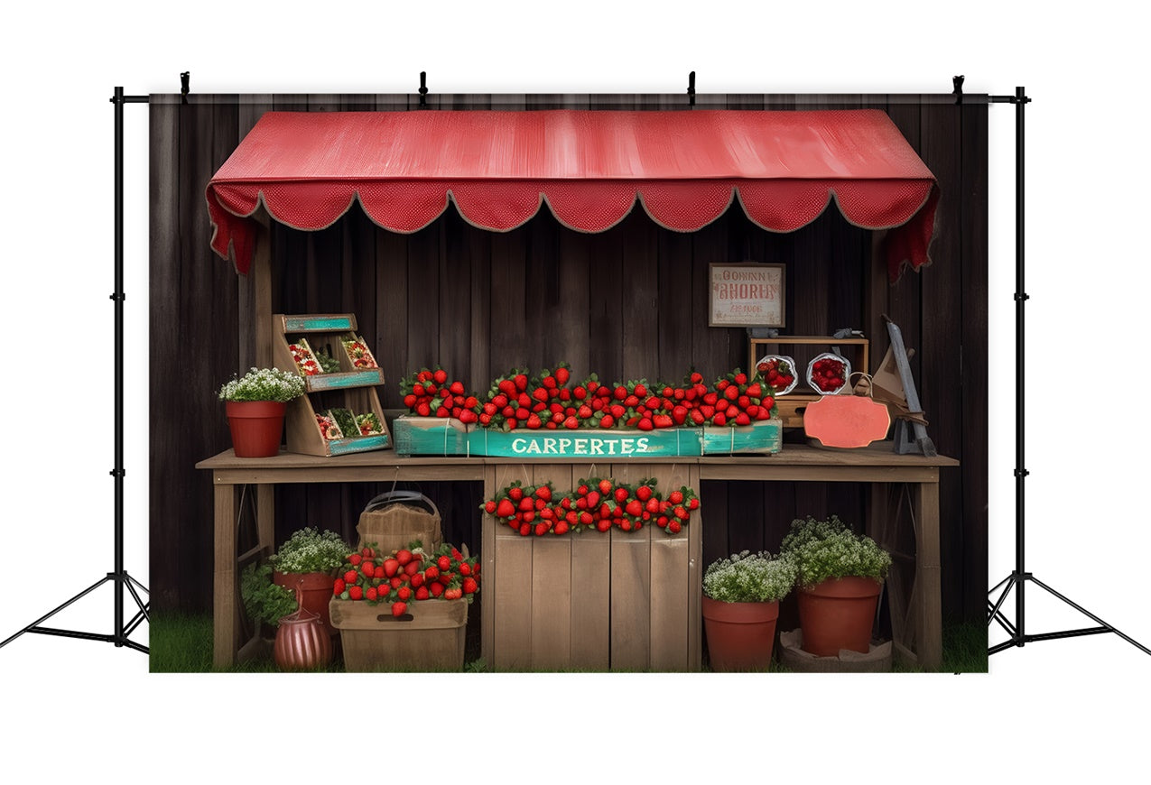 Toile de fond Animal de compagnie Marché Rustique Stand Fraises LXX1-286