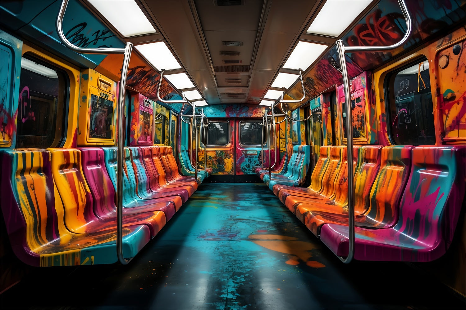 Toile de fond Animal de compagnie Art Graffiti Métro Coloré LXX1-287