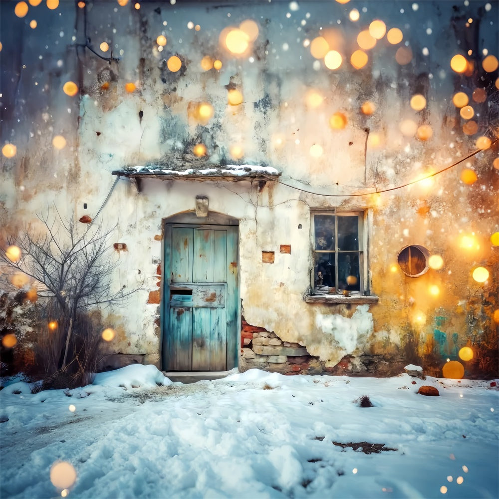 Toile de fond Animal de compagnie Chalet Rustique Neige Douillette LXX1-291