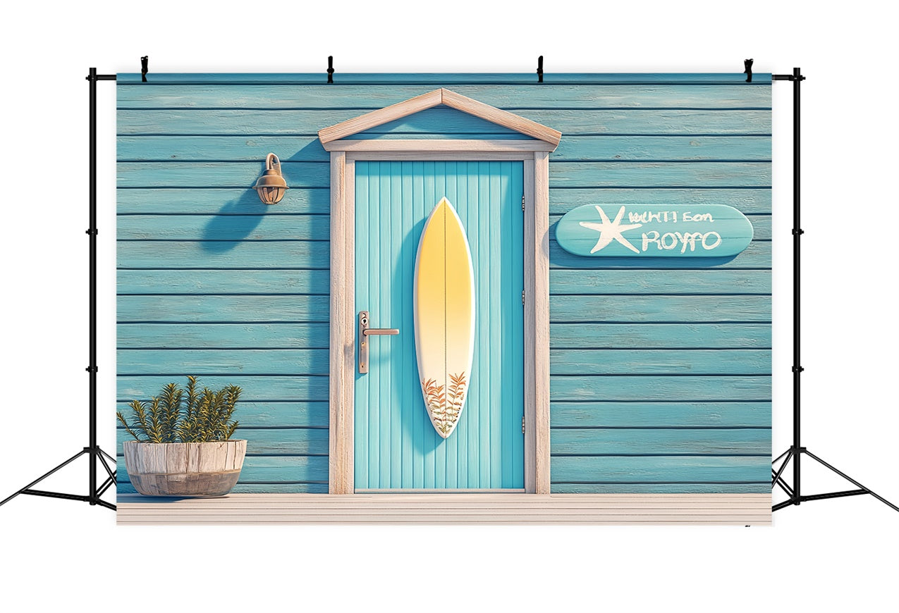 Fond Animal de compagnie Porte Bleue Bord de Mer Planche de Surf LXX1-296