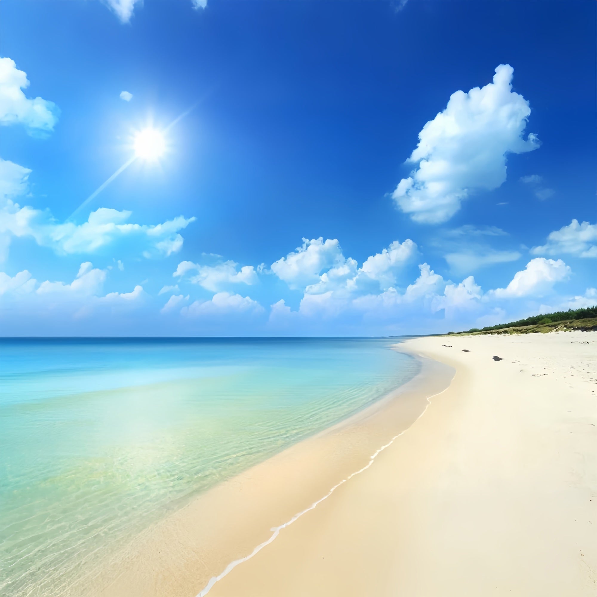 Toile de fond Ciel Sables Dorés Océan Sérénité LXX1-313