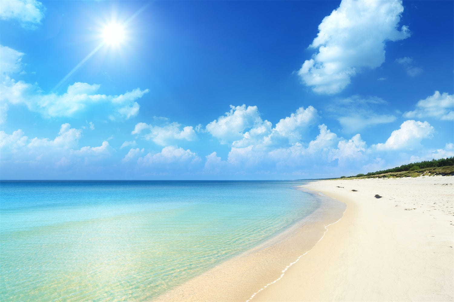 Toile de fond Ciel Sables Dorés Océan Sérénité LXX1-313