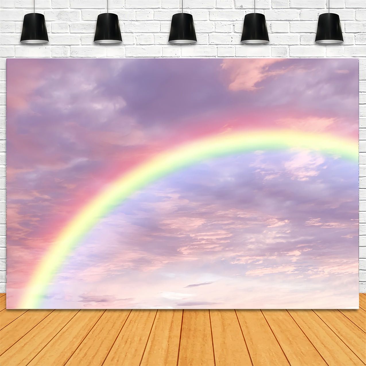 Toile de fond Ciel Romantique Arc-en-ciel Nuages Pastels LXX1-328