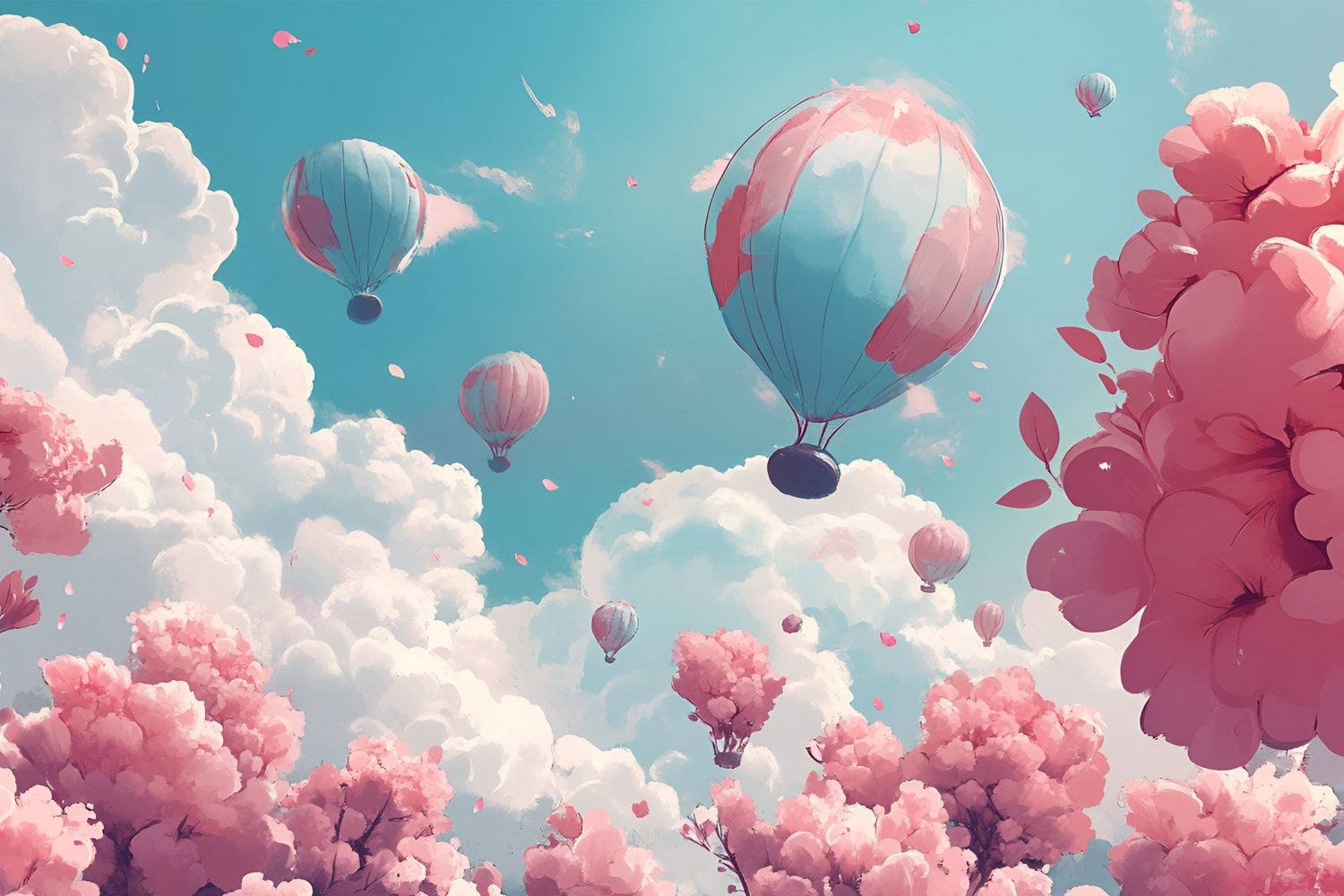 Toile de fond Nuages Ciel Cerisier Ballon LXX1-332
