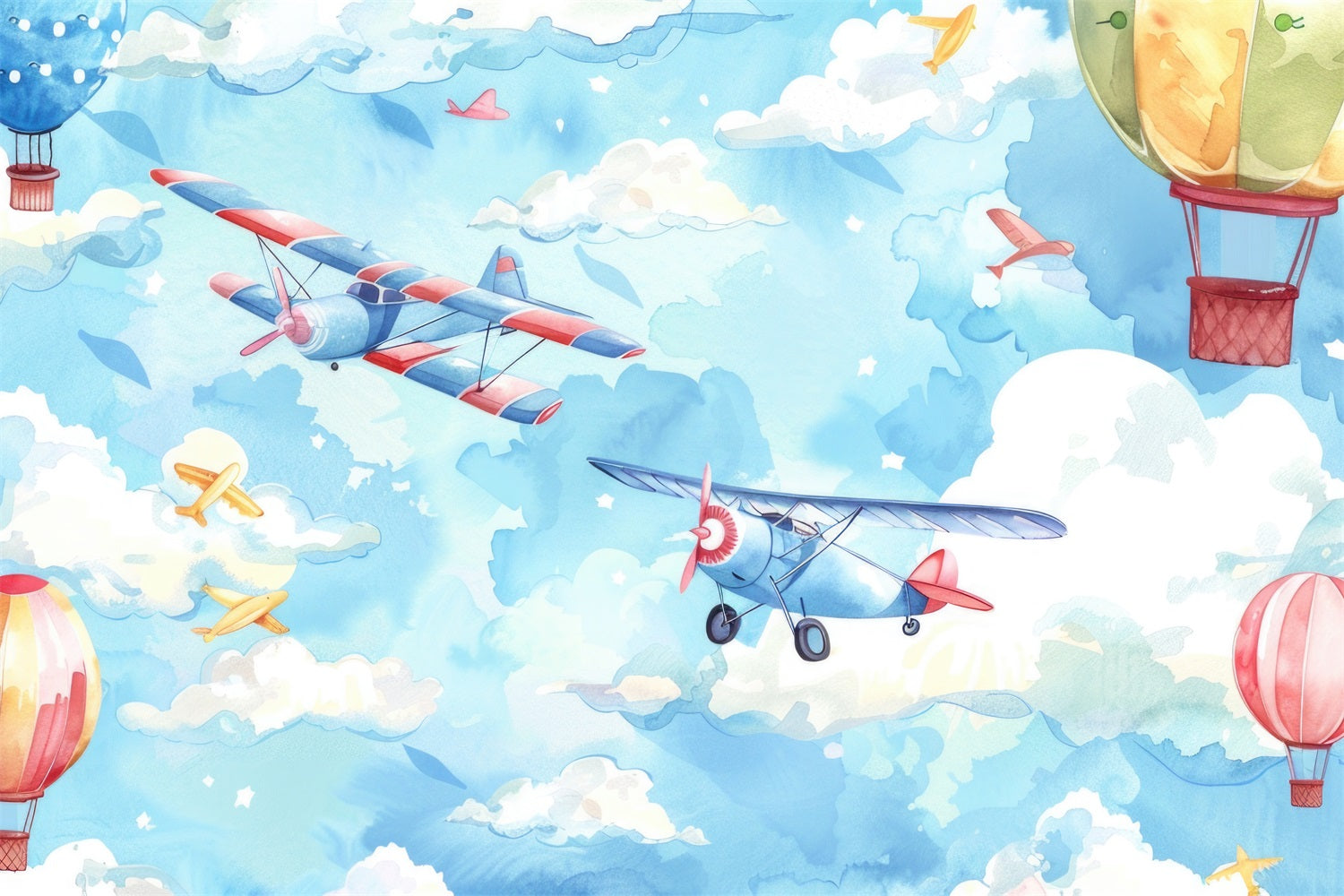 Toile de fond Nuage Ciel Ballons Avions LXX1-335