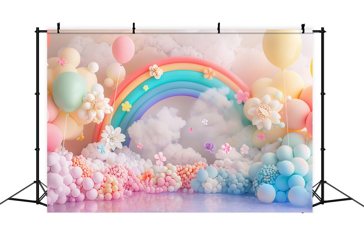 Toile de fond Nuages Arc-en-ciel Ballon Fleur LXX1-336
