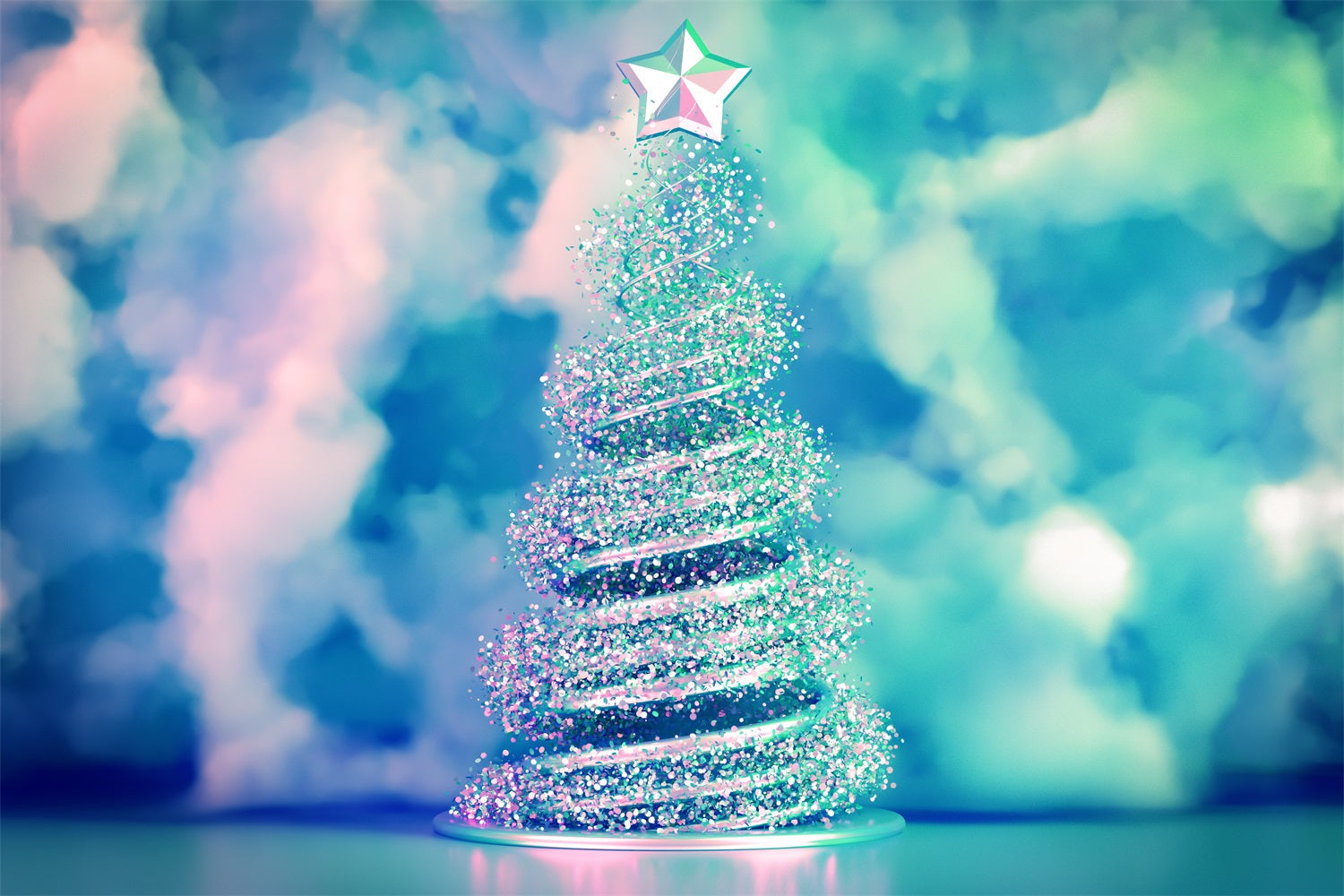 Toile de fond Noël Ciel Étoilé Arbre Spiralé LXX1-343