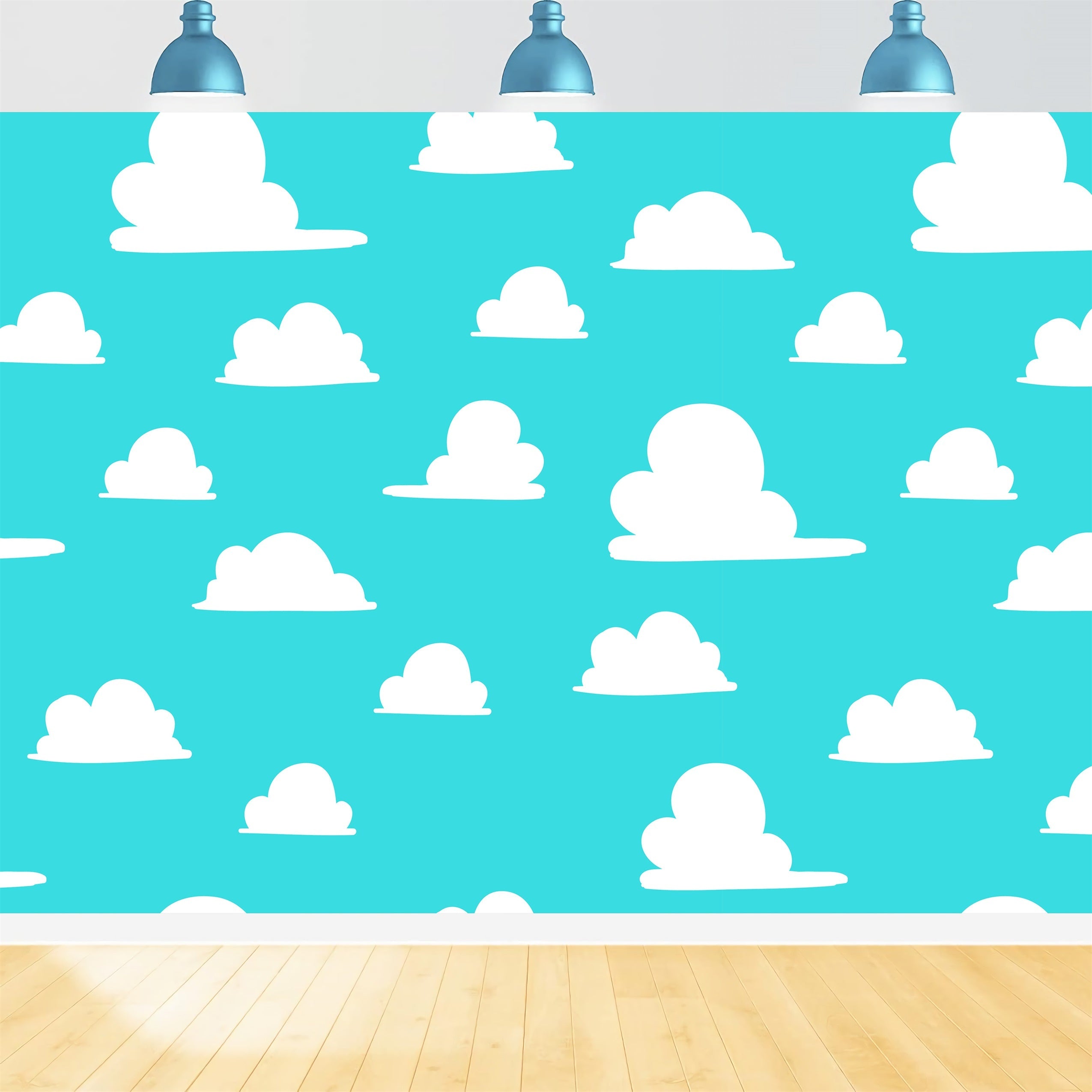 Toile de fond Ciel Bleu Cartoon Nuage Blanc LXX1-346