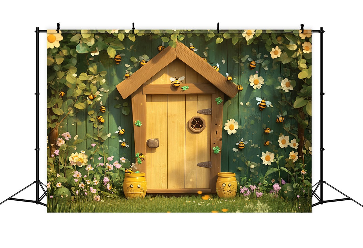 Fond Photo Printemps Cottage Floral Abeille LXX1-73