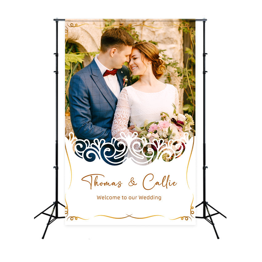Toile de fond photobooth mariage personnalisé Jardin Romantique Vintage LXX2-163