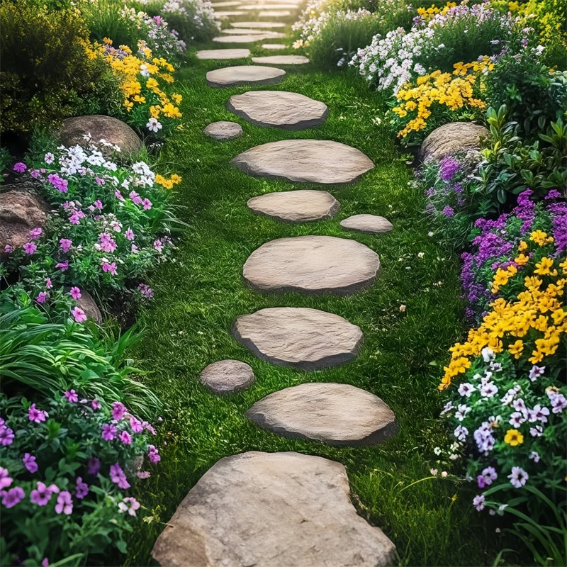 Toile de fond sol photographie Chemin floral serein LXX2-232