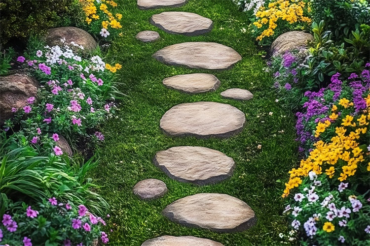 Toile de fond sol photographie Chemin floral serein LXX2-232