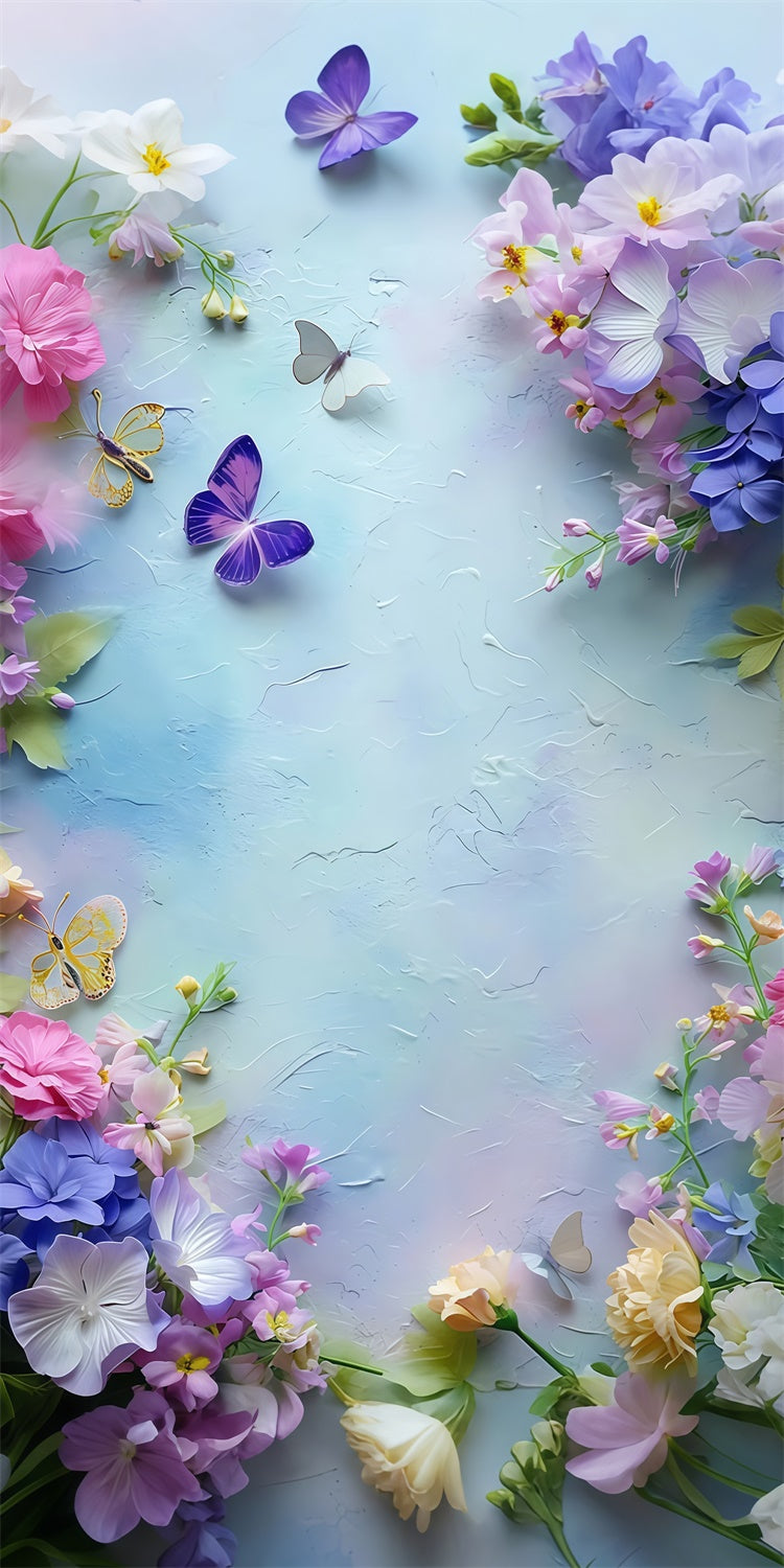 Toile de fond Sweep Beaux-Arts Danse des Papillons Fantaisie Florale LXX2-261