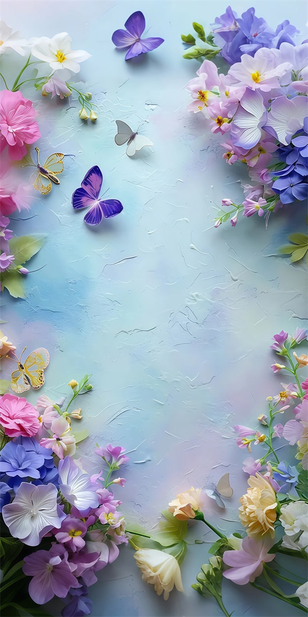 Toile de fond Sweep Beaux-Arts Danse des Papillons Fantaisie Florale LXX2-261