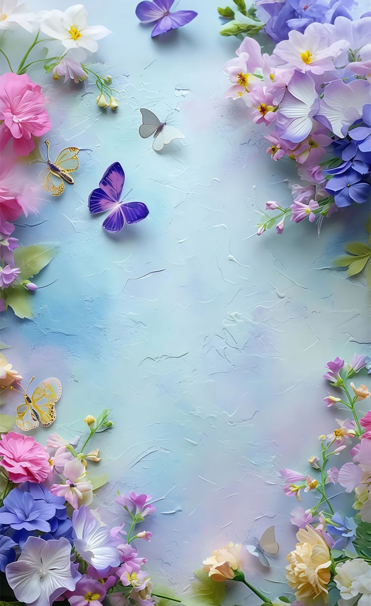 Toile de fond Sweep Beaux-Arts Danse des Papillons Fantaisie Florale LXX2-261