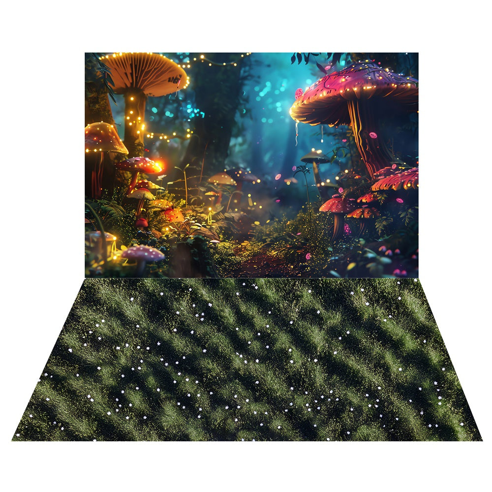 Toile de fond Forêt Mystique Printemps + Fond Sol Herbeux LXX2-28