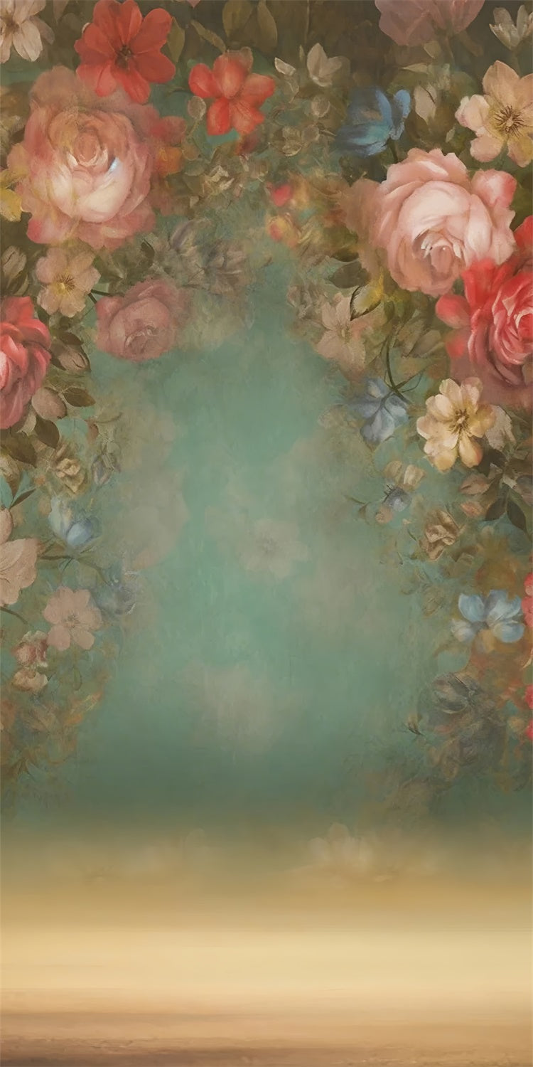 Toile de fond Sweep Photo Fleurie Romance Rustique Roses Poudrées LXX2-283