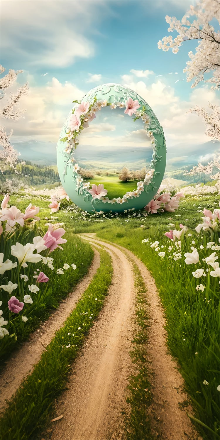 Toile de fond Sweep Photo Pâques Prairie Enchantée Florale LXX2-298