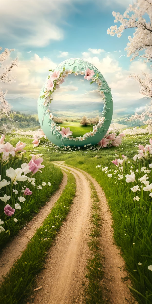 Toile de fond Sweep Photo Pâques Prairie Enchantée Florale LXX2-298