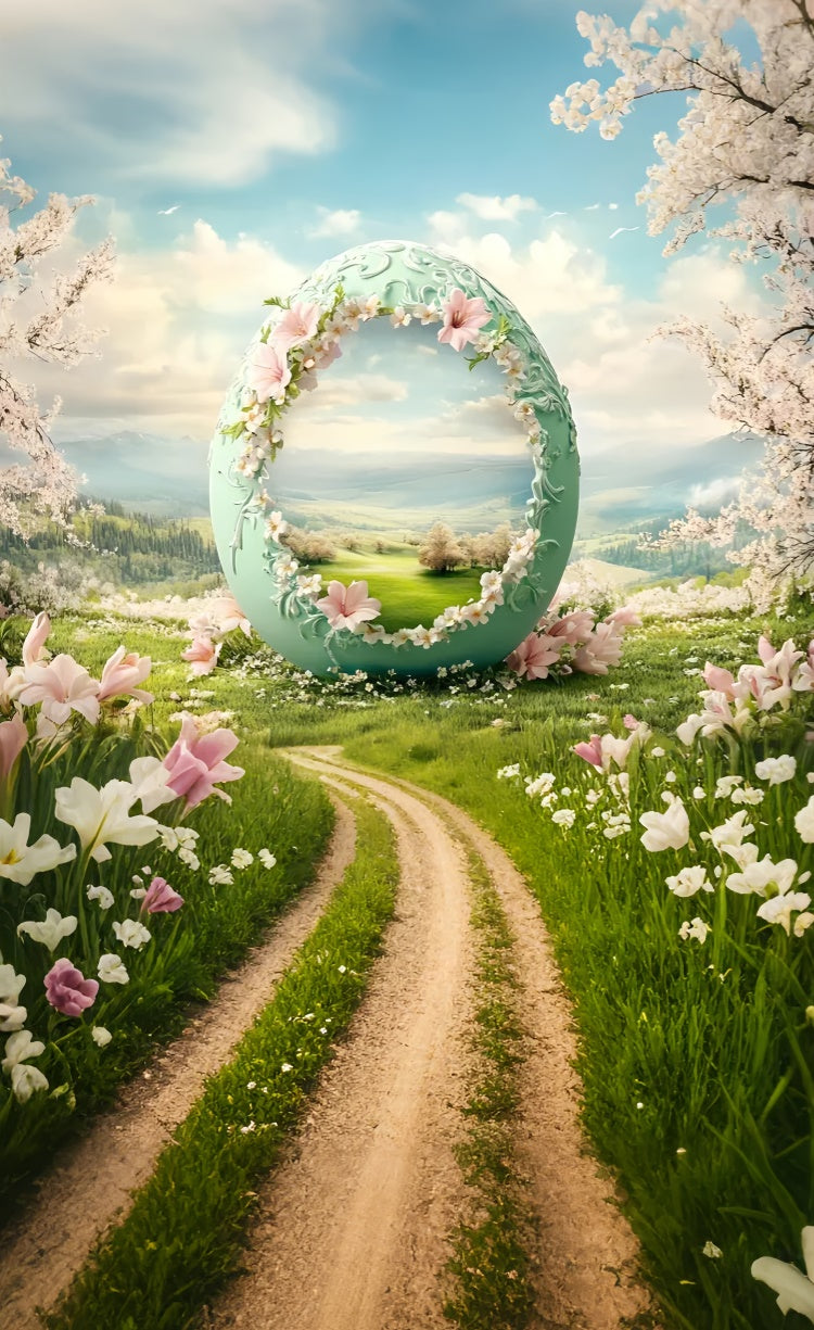 Toile de fond Sweep Photo Pâques Prairie Enchantée Florale LXX2-298