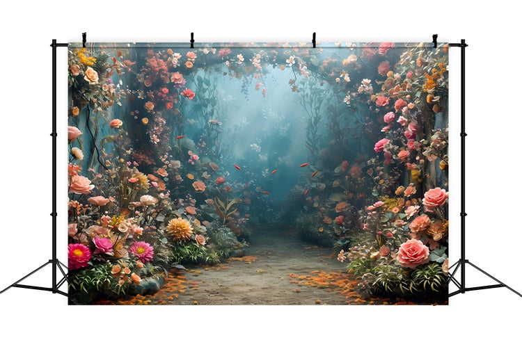 Fond Photo Printemps Sentier Floral de Jardin Rêveur LXX2-33