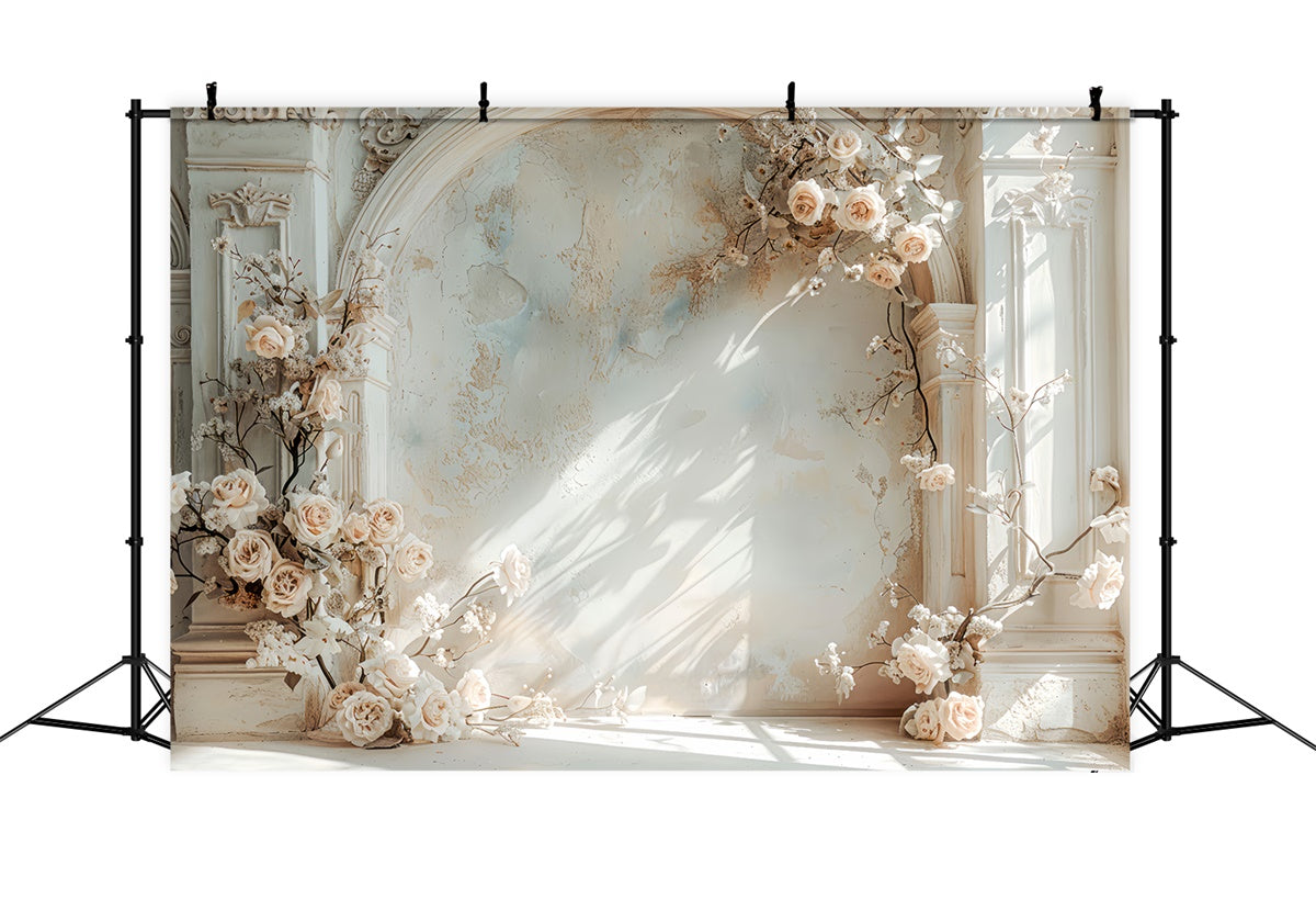Fond Photo Printemps Arche Florale Blanche Rêveuse LXX2-37