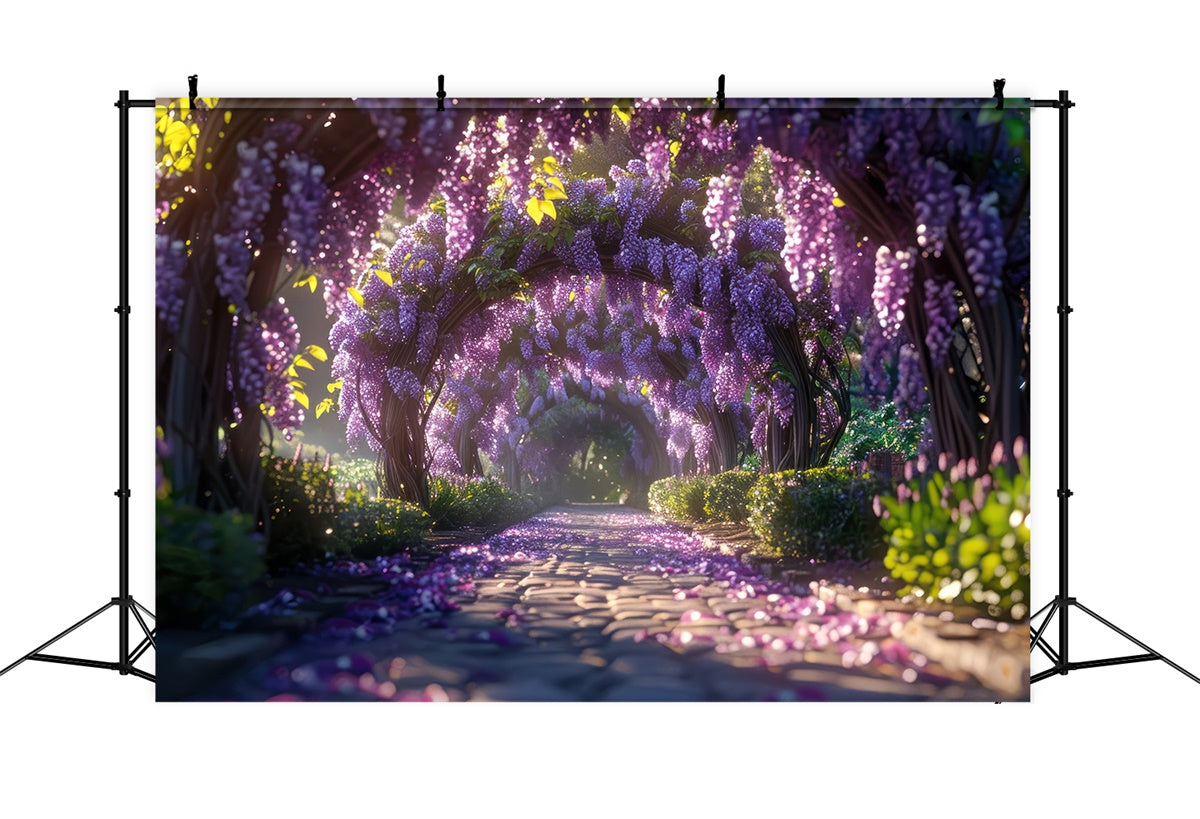 Fond Photo Printemps Jardin Wisteria Violet Élégant LXX2-48